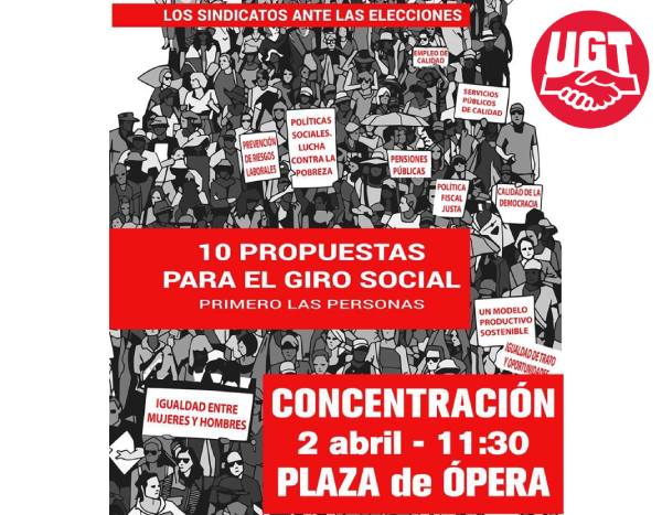 Concentración para apoyar las Propuestas Sindicales ante las Elecciones Generales