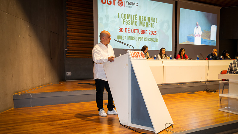 image Alfredo Turienzo, Secretario General de FeSMC UGT Madrid presenta su Informe de Actividad 2025: un año de lucha, avances y consolidación sindical
