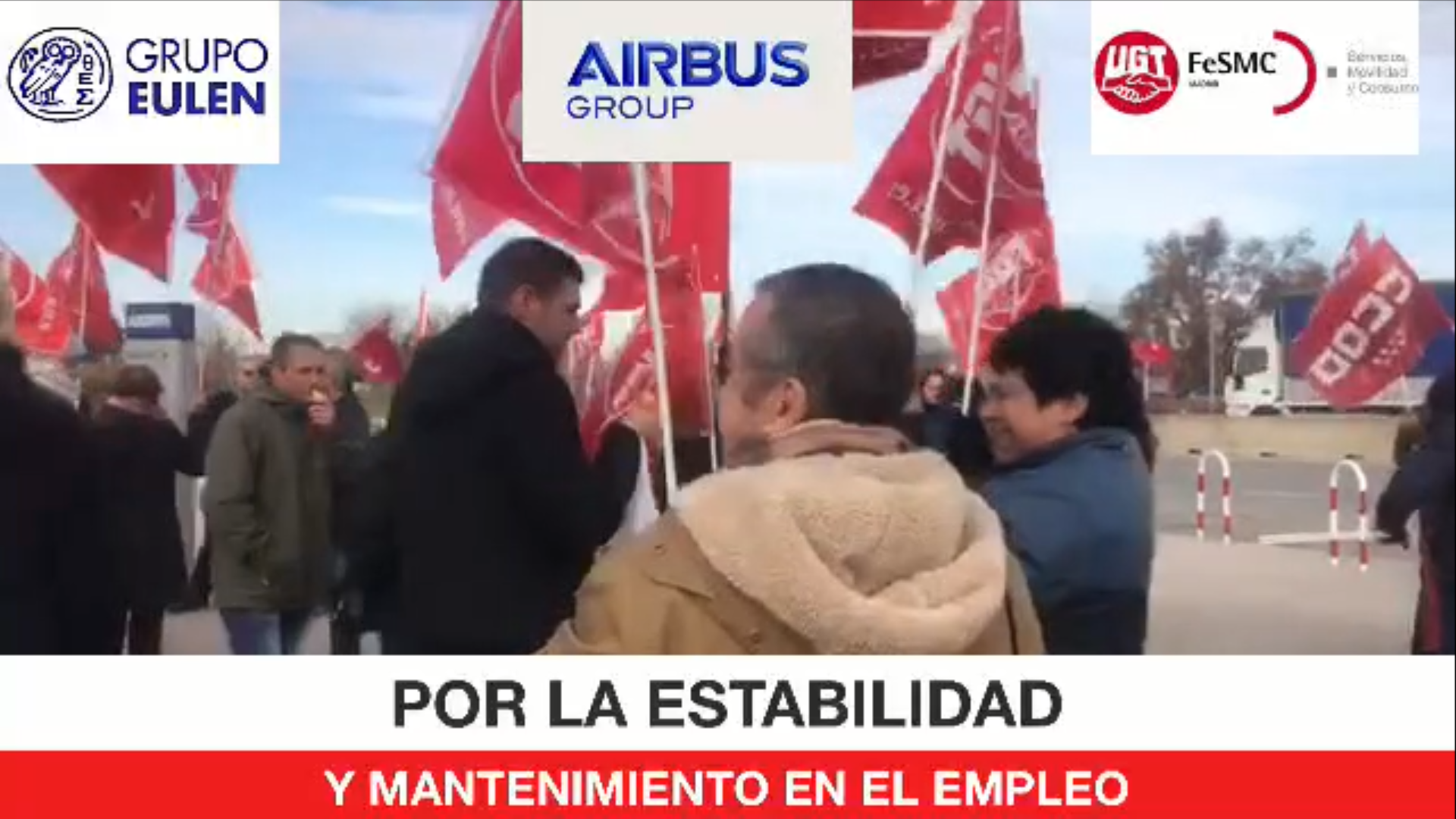 image Video || La plantilla de EULEN LIMPIEZA del centro de trabajo AIRBUS (GETAFE) se moviliza por un empleo estable y de calidad
