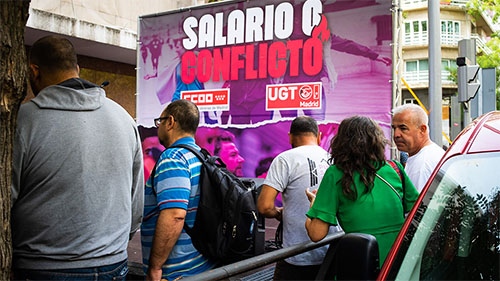 image VIDEO | SALARIO O CONFLICTO | CONCENTRACIÓN FRENTE A LA CEOE PARA DESBLOQUEAR LA NEGOCIACION COLECTIVA