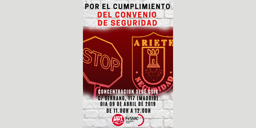 image Vigilantes de Seguridad se concentran en Madrid exigiendo que ARIETE aplique el convenio colectivo estatal