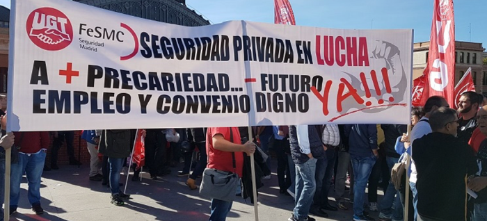 Los trabajadores de seguridad privada se movilizan en defensa del convenio colectivo