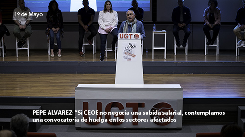 El secretario general de UGT interviene en una asamblea de delegados y delegadas de Madrid con motivo del Primero de Mayo