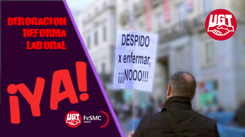 image VIDEO | FeSMC UGT Madrid se moviliza en la concentración por el derecho a no ser despedido por enfermar