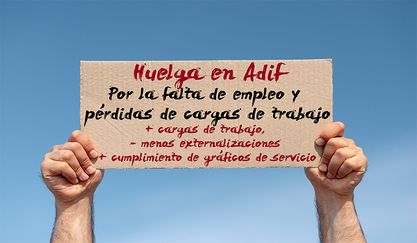 image El comité general de empresa de Adif, convoca paros y huelga, en febrero y marzo, en defensa del empleo y empresa pública