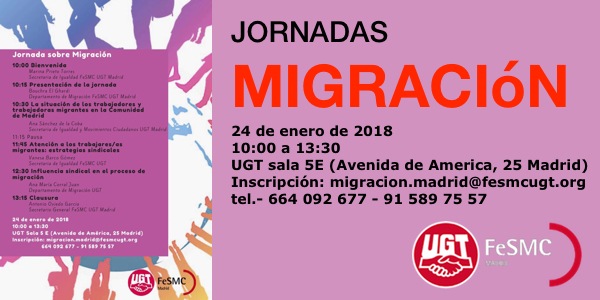image Jornada sobre migración organizada por FeSMC UGT Madrid