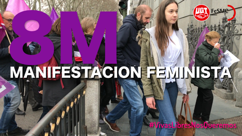 image FeSMC UGT Madrid apoyando y participando en la Manifestación Feminista 8M || VIDEO