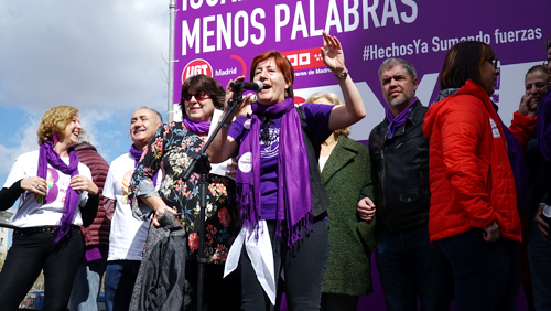 image VIDEO | UGT Y CCOO se concentran en la Plaza de Cibeles reivindicando la HUELGA FEMNISTA DEL 8M