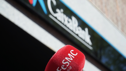 VIDEO | FeSMC Madrid se concentra contra el ERE en CAIXABANK