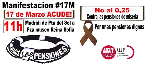 image FESMC UGT MADRID apoya y participa en la manifestación #17M contra las pensiones de miseria