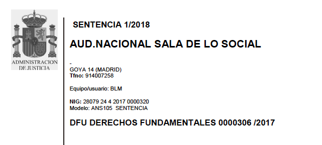 image Sentencia AN || NOVO SEGUR (MARSEGUR) || DERECHOS FUNDAMENTALES. Derechos de huelga