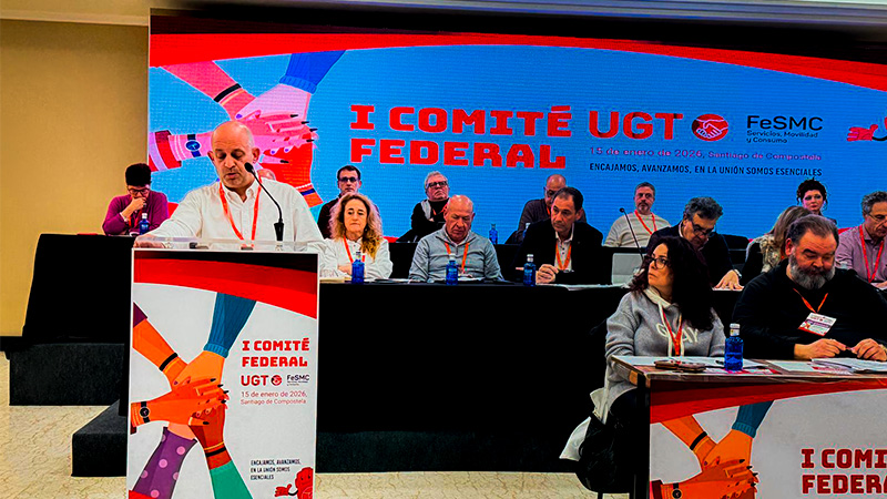 image Contad con Madrid: Alfredo Turienzo, Secretario General de FeSMC UGT Madrid, en el marco del Comité Federal de Santiago de Compostela.