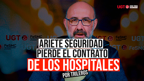 VIDEO | EXPULSAN A ARIETE SEGURIDAD DEL CONTRATO PUBLICO DE LOS HOSPITALES DE MADRID, 30 MILLONES DE EUROS.