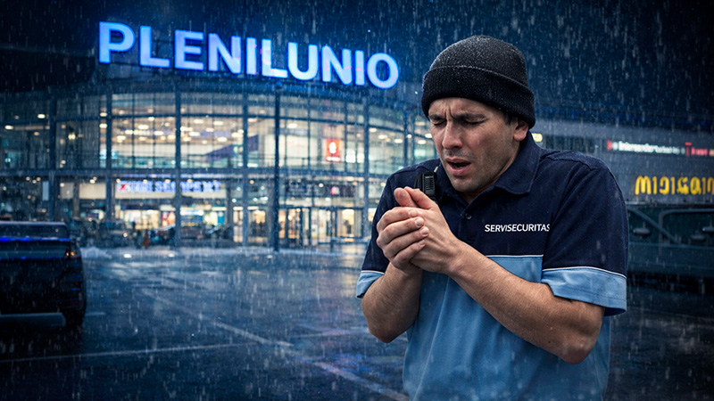 image Video | La Inspección confirma frío, intemperie y falta de protección para la plantilla de Servisecuritas del CC Plenilunio