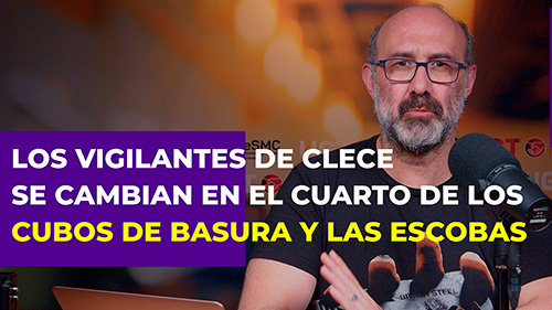 image VIDEO | CLECE SEGURIDAD, EMPRESA DE FLORENTINO PEREZ | VIGILANTES CAMBIANDOSE EN EL CUARTO DE LAS FREGONAS
